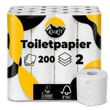 Toiletpapier 2-laags 200 vellen – 40, 80, 120 of 160 rollen | Cellulose | Extra zacht