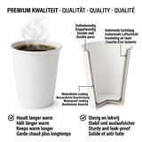 Koffiebekers wit 300ml 12 oz - 1000 stuks incl. SUP
