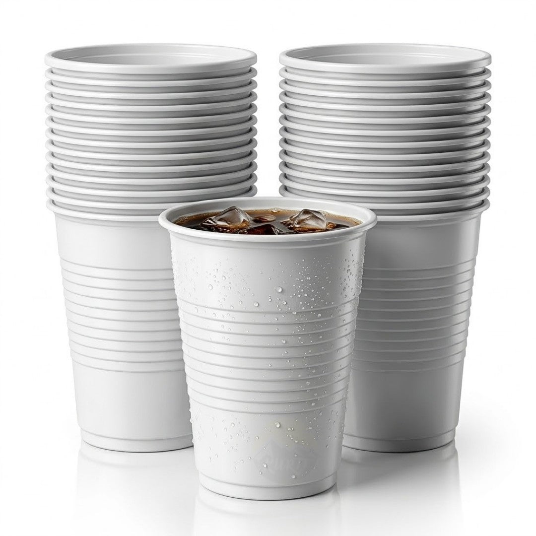 Wegwerpdrinkbekers Plastic wit 0,2l - 100 stuks