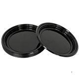 PP reusable / herbruikbaar zwart bord rond 24cm - 12 stuks