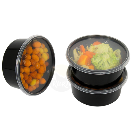50x plastic potjes inclusief deksels (350cc) magnetronbakjes - vershoudbakjes Geschikt voor Take Away. Herbruikbaar en BPA Vrij
